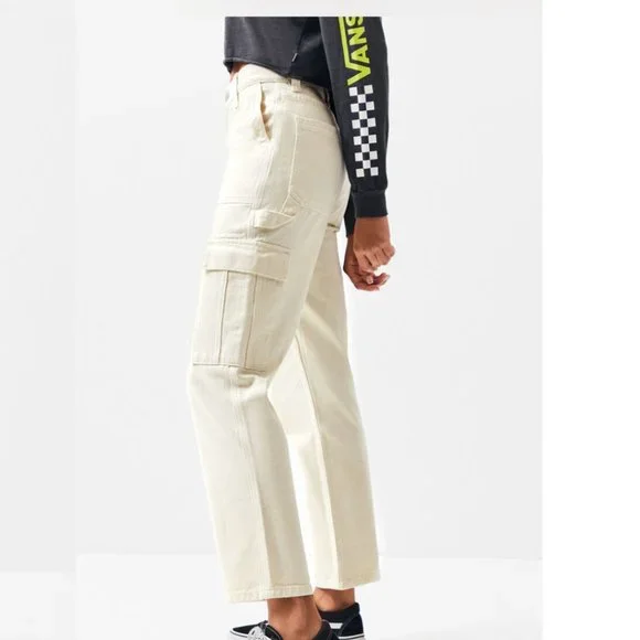 PacSun Jeans Pacsun High Rise Carpenter Cargo Jeans Off White